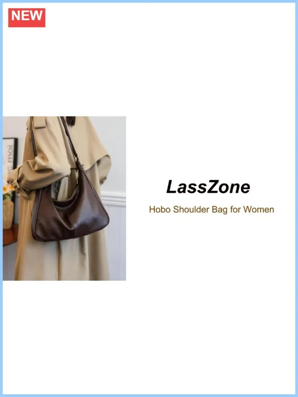 Vegan Leather Slouchy Hobo Shoulder Bag Crossbody Handbag Tote Purse Travel